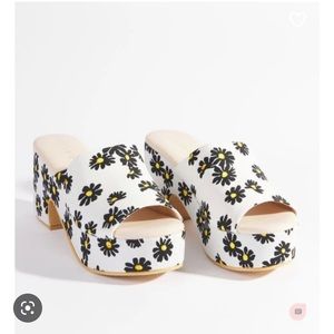 Altar'd State Floral Platform Sandals - Black and Yellow